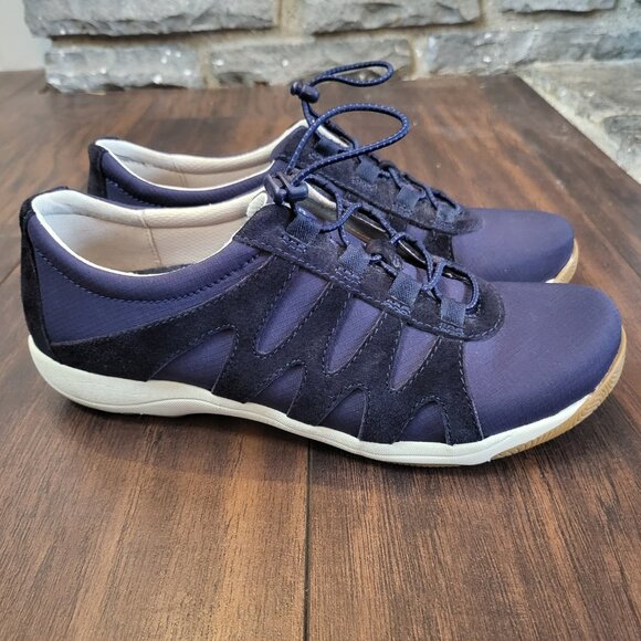 Dansko Harlie Leather Navy Blue Suede Toggle Sneakers Womens EU 40/ US 9.5 - Picture 4 of 9